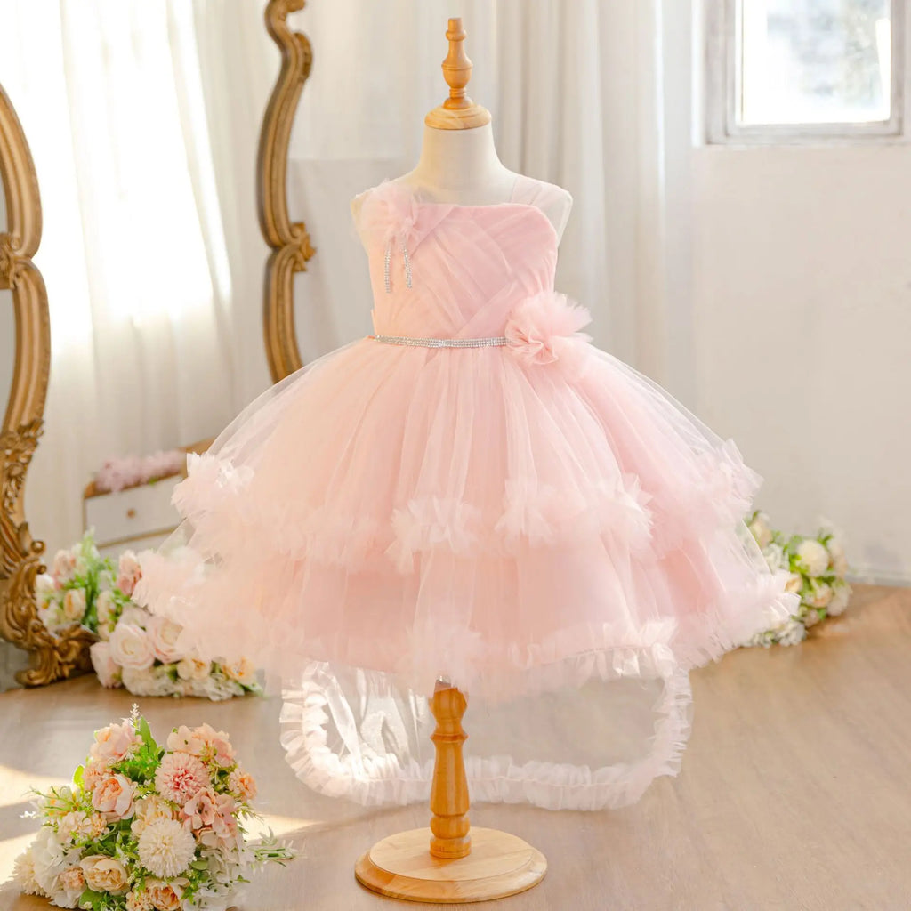 HETISO Baby Girls Princess Dress Summer Tulle Sleeveless Kids Wedding Birthday Party Performance Gown Costumes For Kids