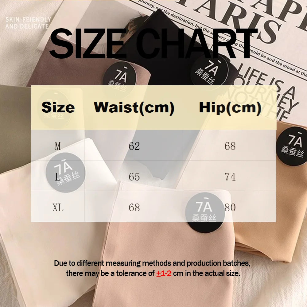 6pcs Seamless Mulberry Silk Panties Women's Ultra-thin Underwear Sexy High-elastic Soft Breathable Female Daily Panties