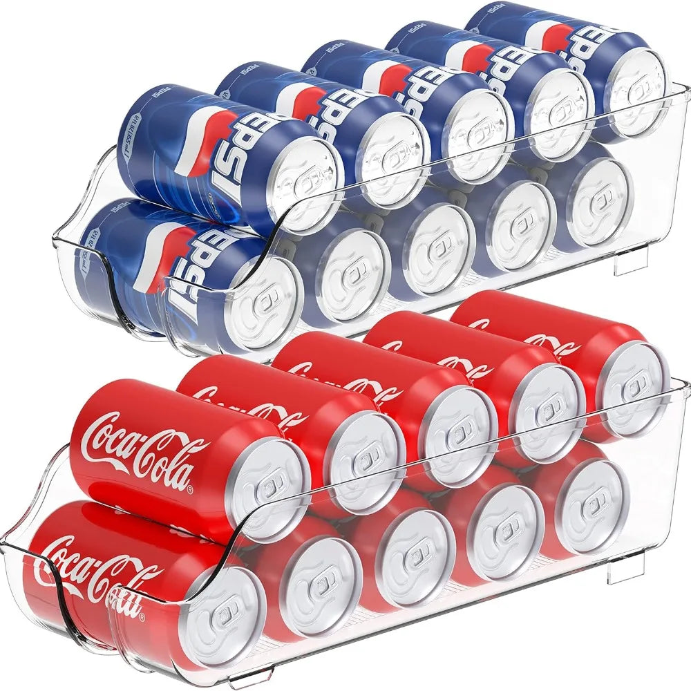 Latas de almacenamiento de cocina de 1/2 piezas, latas de refresco, latas de almacenamiento, organizadores de congelador de refrigerador, dispensadores de latas, accesorios de cocina
