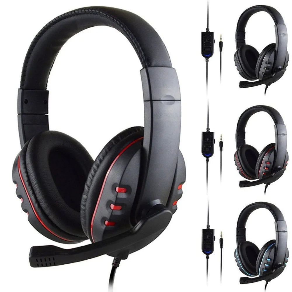 Headphones 3.5mm Wired Gaming Headset Earphones Music For PS4 Play Station 4 Game PC Chat Computer With Microphone