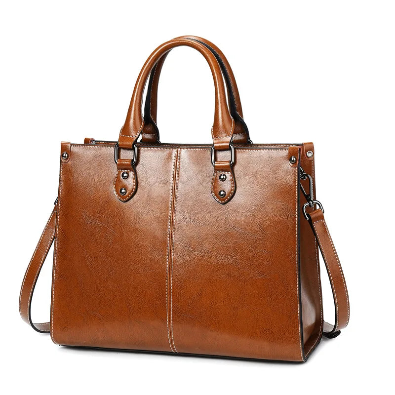 AOLAILUDI Women's Genuine Leather Tote Crossbody Shoulder Bag