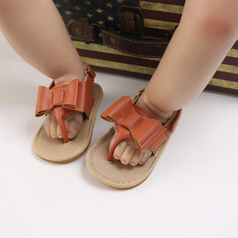 Baby Girl Summer Sandals 0-18 Months Cute Bow Rubber Sole First Walker Casual Comfortable Newborn Sneakers
