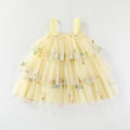 Summer Kids Clothes Girls Floral Embroidery Mesh Dress 1-5Y Children Spaghetti Strap Princess Tutu Dress Beach Wear