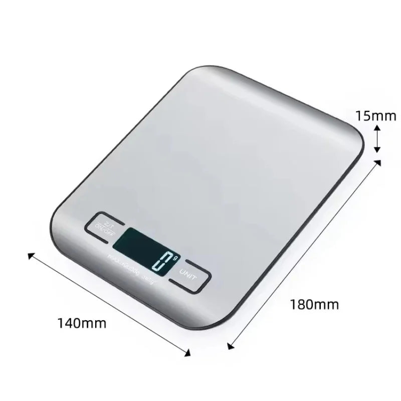 Báscula digital de cocina con pantalla LED de 5 kg/1 g, de acero inoxidable, electrónica, para alimentos, joyas, aperitivos, repostería, herramientas para el hogar