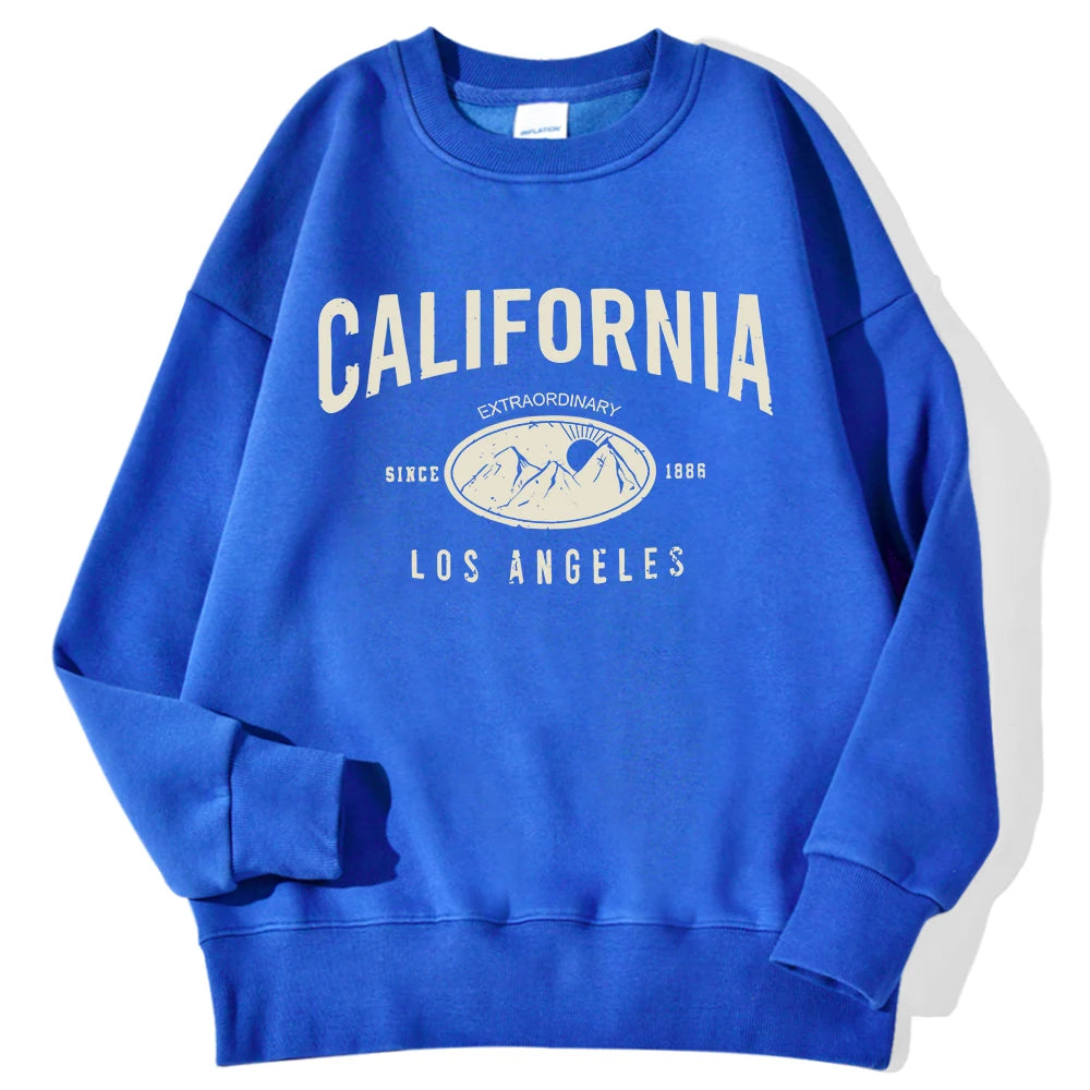 New York California Malibu Letter Sweatshirts Winter Women'S Casual Loose Hoodie Fleece Warm Crewneck Pullover Comfortable Clothes