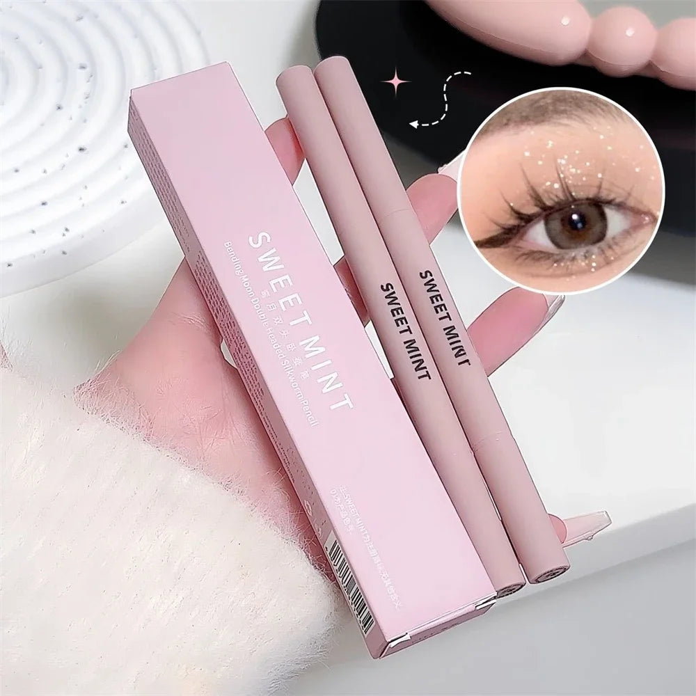Double-end Lying Silkworm Eyeliner Pencil Diamond Glitter Matte Aegyosal Pen Brightening Cream Shadow Highligher Eye Makeup
