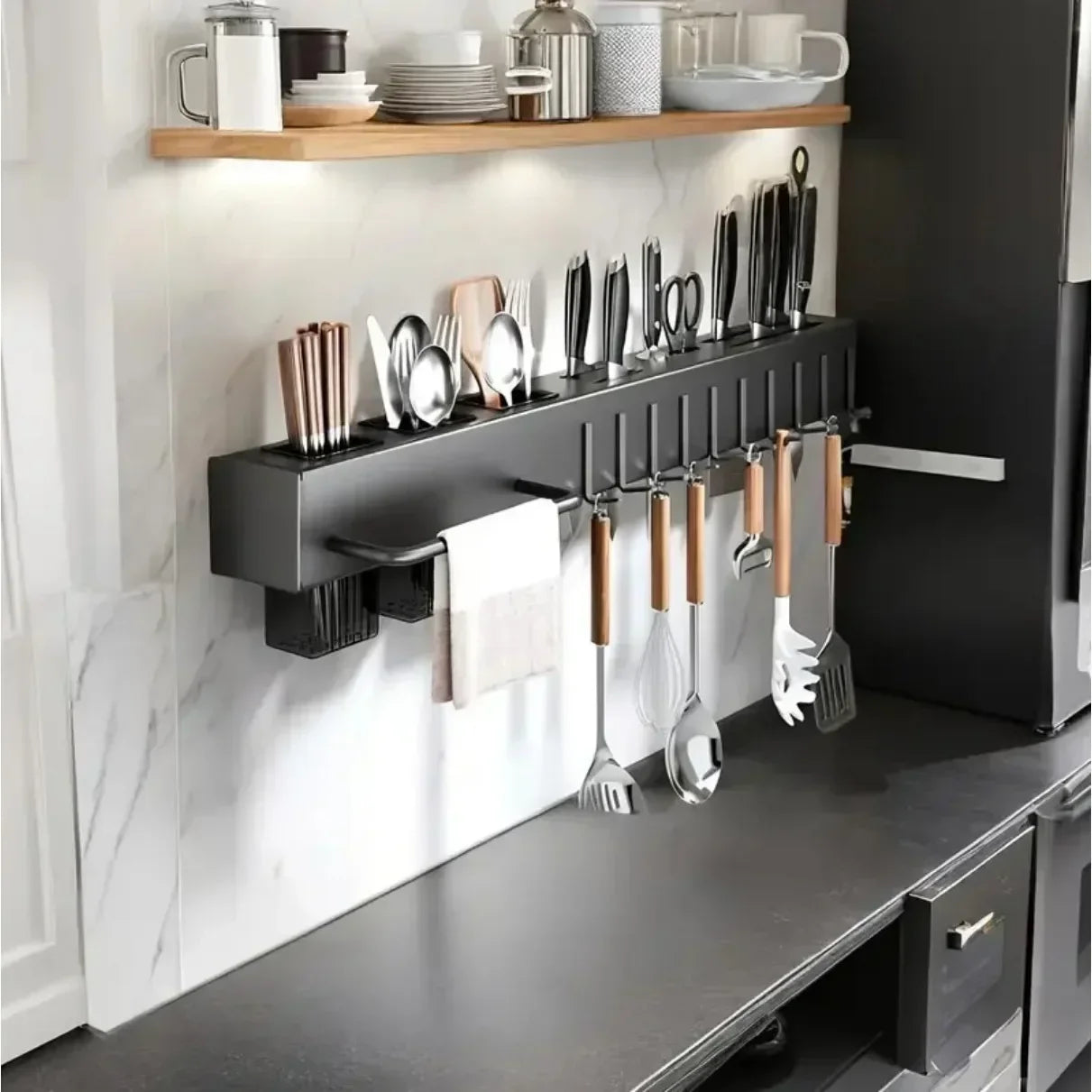 NEW Thiened Kitchen Knife Ra Wall Mounted Chopstis Tube Storage Multi-Function Carbon Steel Kitchen Storage Organizer