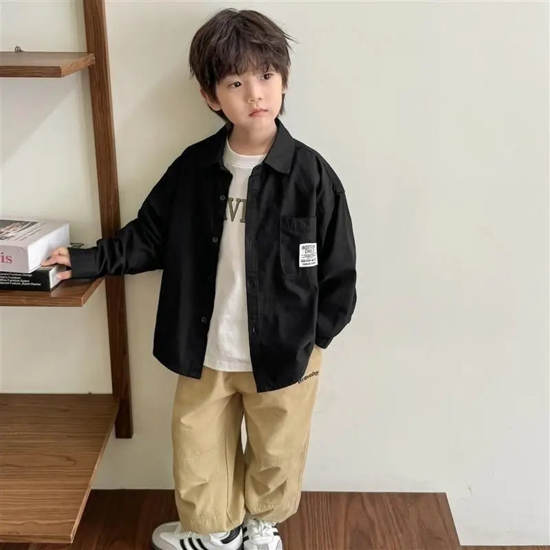 2025 New Spring autumn Baby Girls boys Cotton soild T shirts coat Cute Children kids Clothes