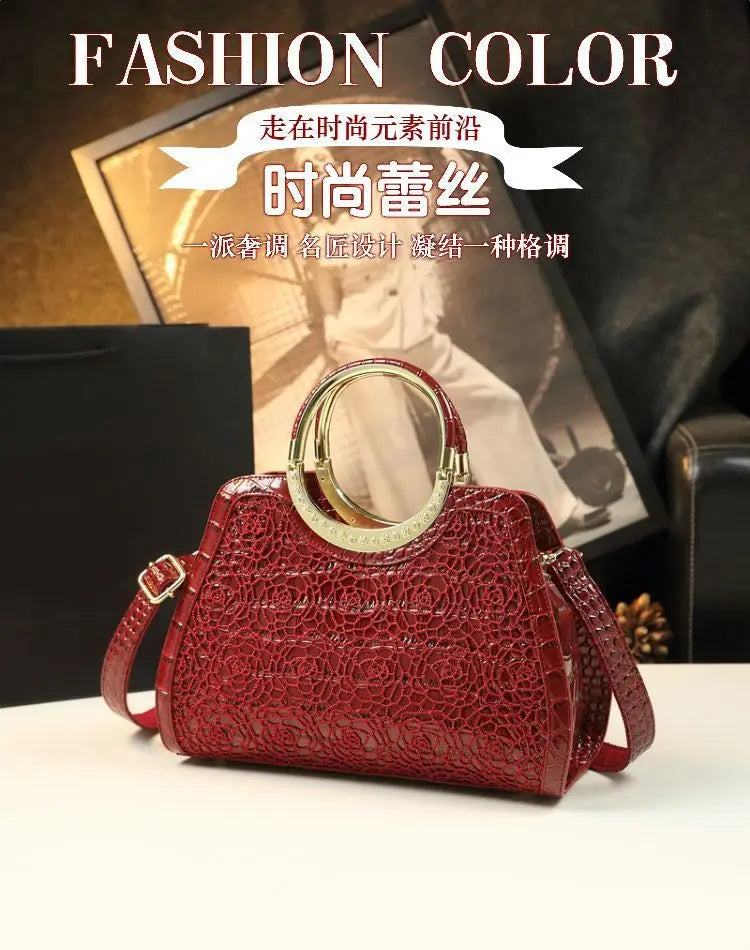 Fashion Popular Women's Bag High Quality Crocodile Pattern Shoulder Bag Trend Brand Genuine Leather Crossbody Bag Luxury Handbag