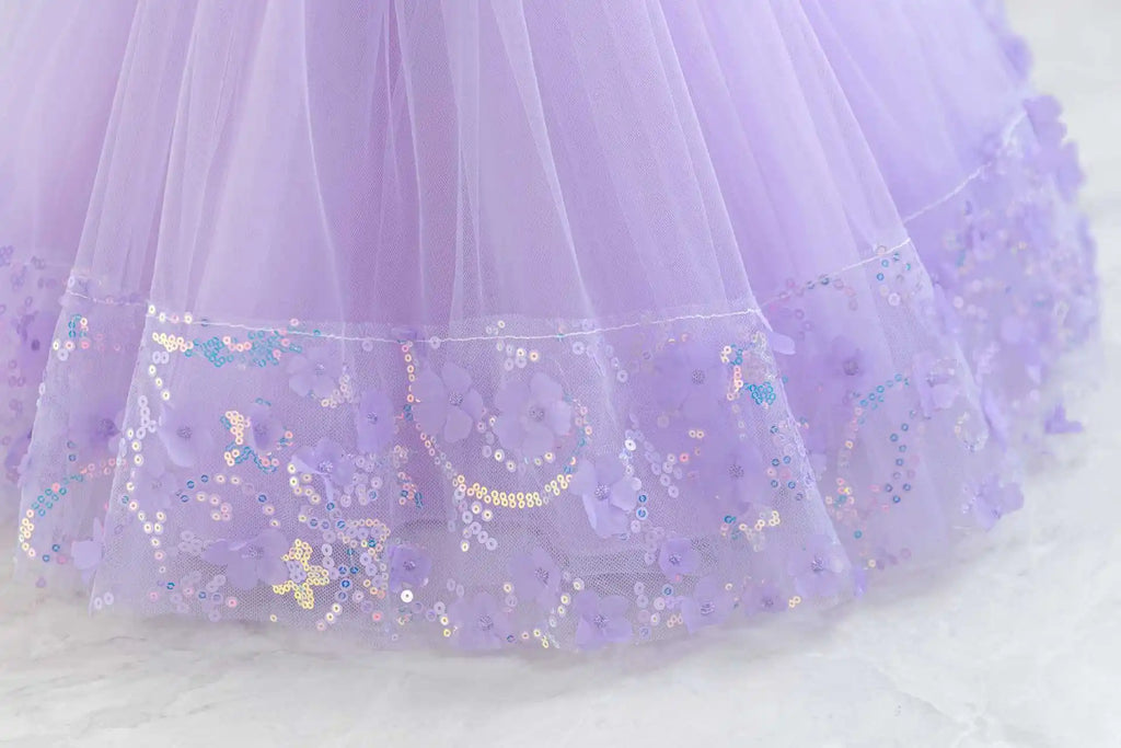 HETISO Sequined Tulle Formal Dress for Girls Elegant Princess Performance Gown New Year Gift Occasion Children's Wear