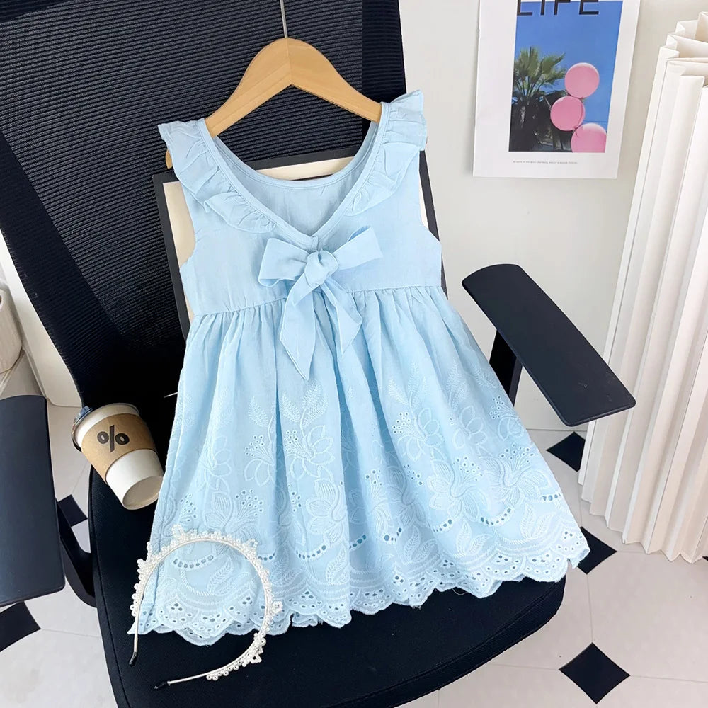 Bear Leader Girls Elegant Dresses 2026 New Summer Kids Party Costumes Girl Floral Princess Outfits Children Vestidos Clothing