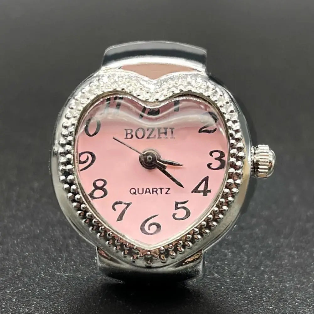 Vintage Heart Shape Quartz Finger Watch Ring