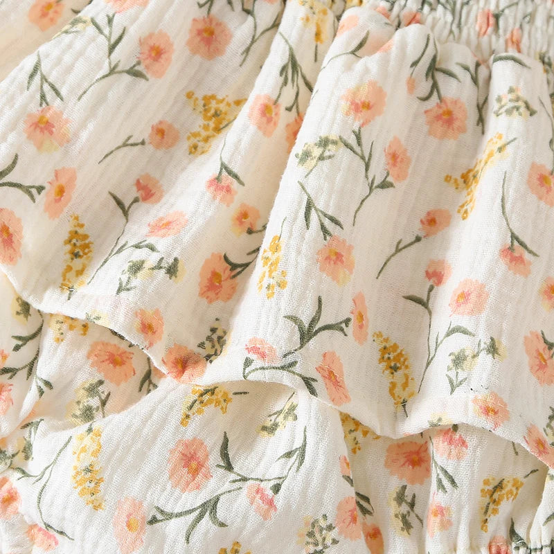 2026 New Summer 0-24M Baby Girl Clothing Toddler Baby Girls Jumpsuit+Hat Sleeveless Cotton Print Newborn Baby Girl Romper