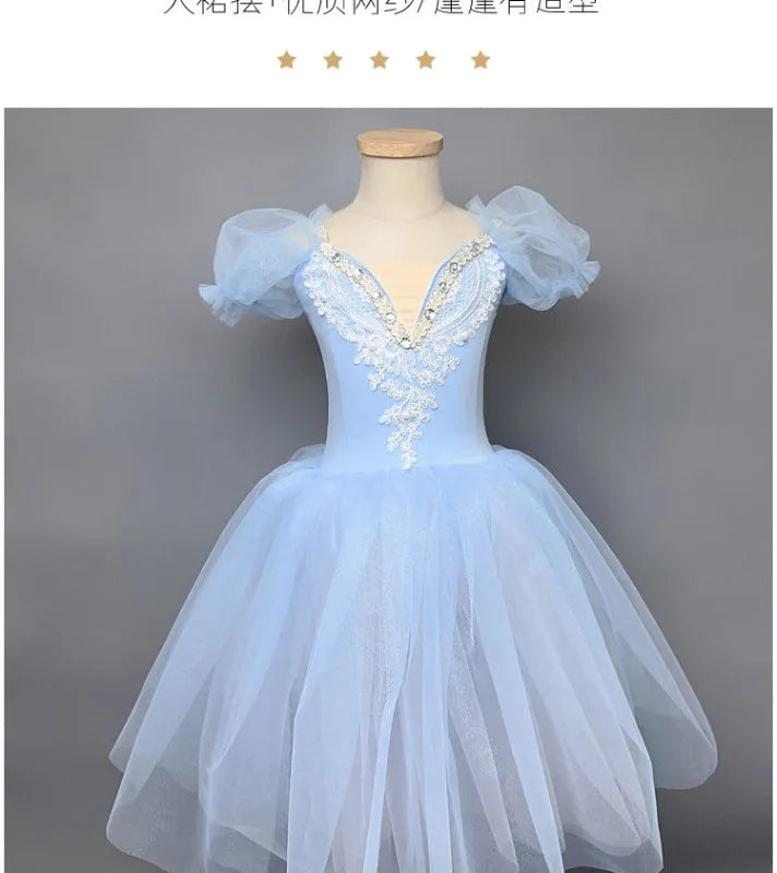 Kids Ballet Tutu Dress for Girls Performance Leotard Stage Costume Dance Wear Party Outfit Princess Fashion Children Clothing