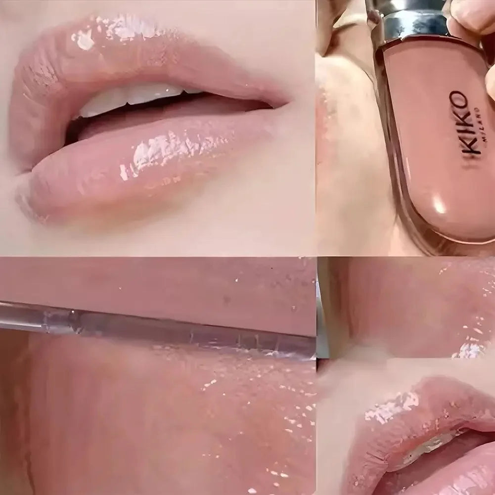 Fashion KIKO Single Headed Lipstick Transparent Mirror Lip Gloss Colorful Lasting Diamond Non-Fading Sexy Plump Lip Glaze Makeup