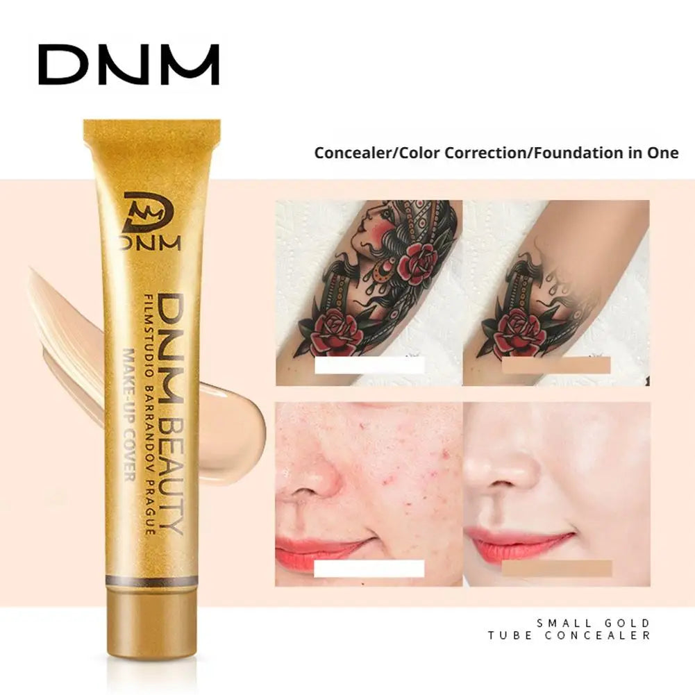 30g Small Gold Tube Concealer Liquid Foundation Makeup Waterproof Lasting Cover Acne Mark Scar Tattoo Super Coverage Concealer
