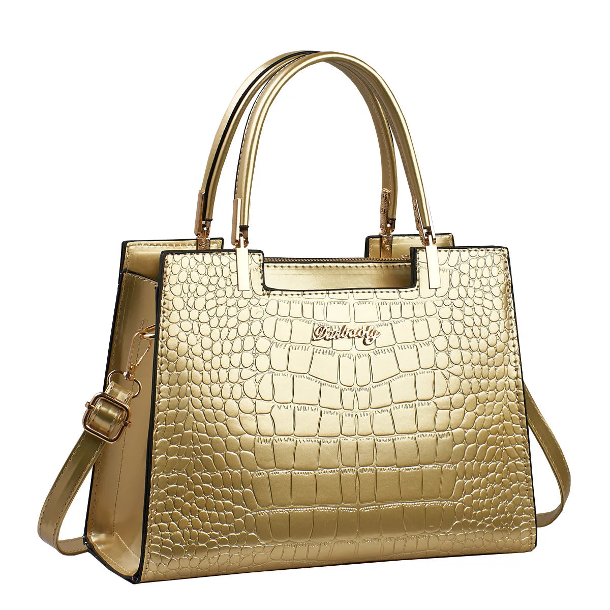 Fall Crocodile Pattern Large for Middle-Aged Women Faionable Briti Sle Leather Capaci Tote Bag Crossbody Handbag