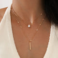 Trendy Zircon Pendant Necklace For Women'S Multilayer Chain Choker Fashion Female Shiny Jewelry