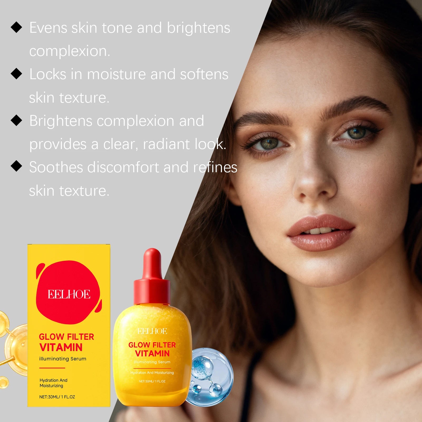 Bakuchiol Plumping&Vitamin C Illuminating Serum – 5000 PPM Retinol Alternative Brightening Firming&Pore Refining Korean Skincare