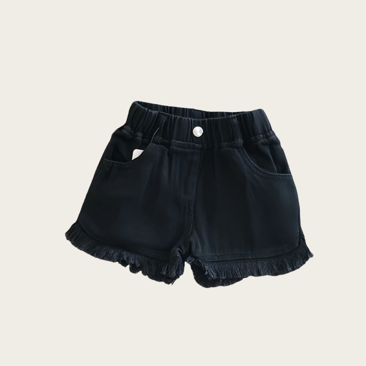 Girls' Denim Shorts Elastic Waist Solid Color Kids Jeans 2T-7T