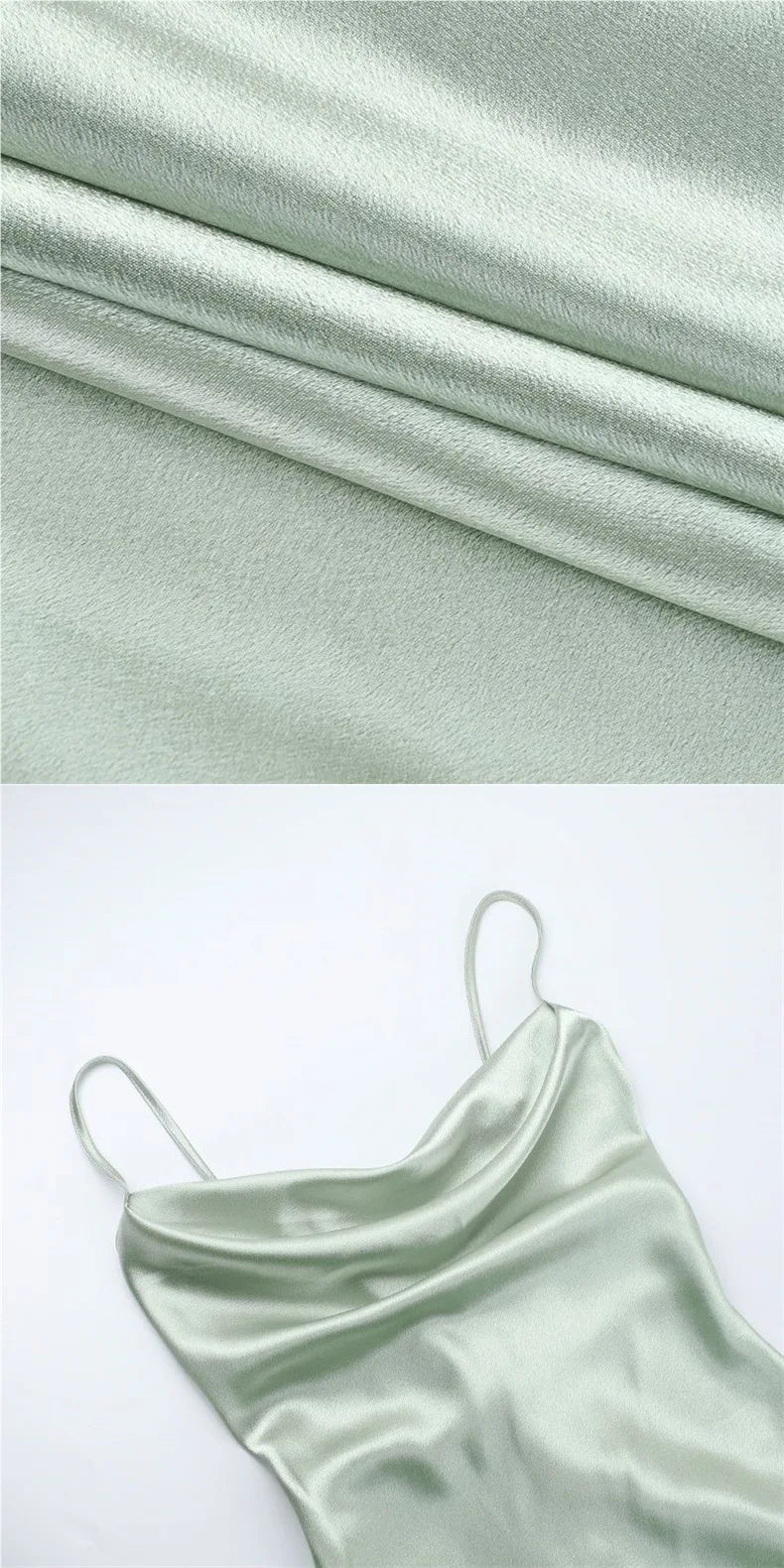 Elegant French Style Sling Satin Wrap Waist Slimming Long Dress Women's Fashion 2026 New Knitted Fabric Midi Skirt Dress