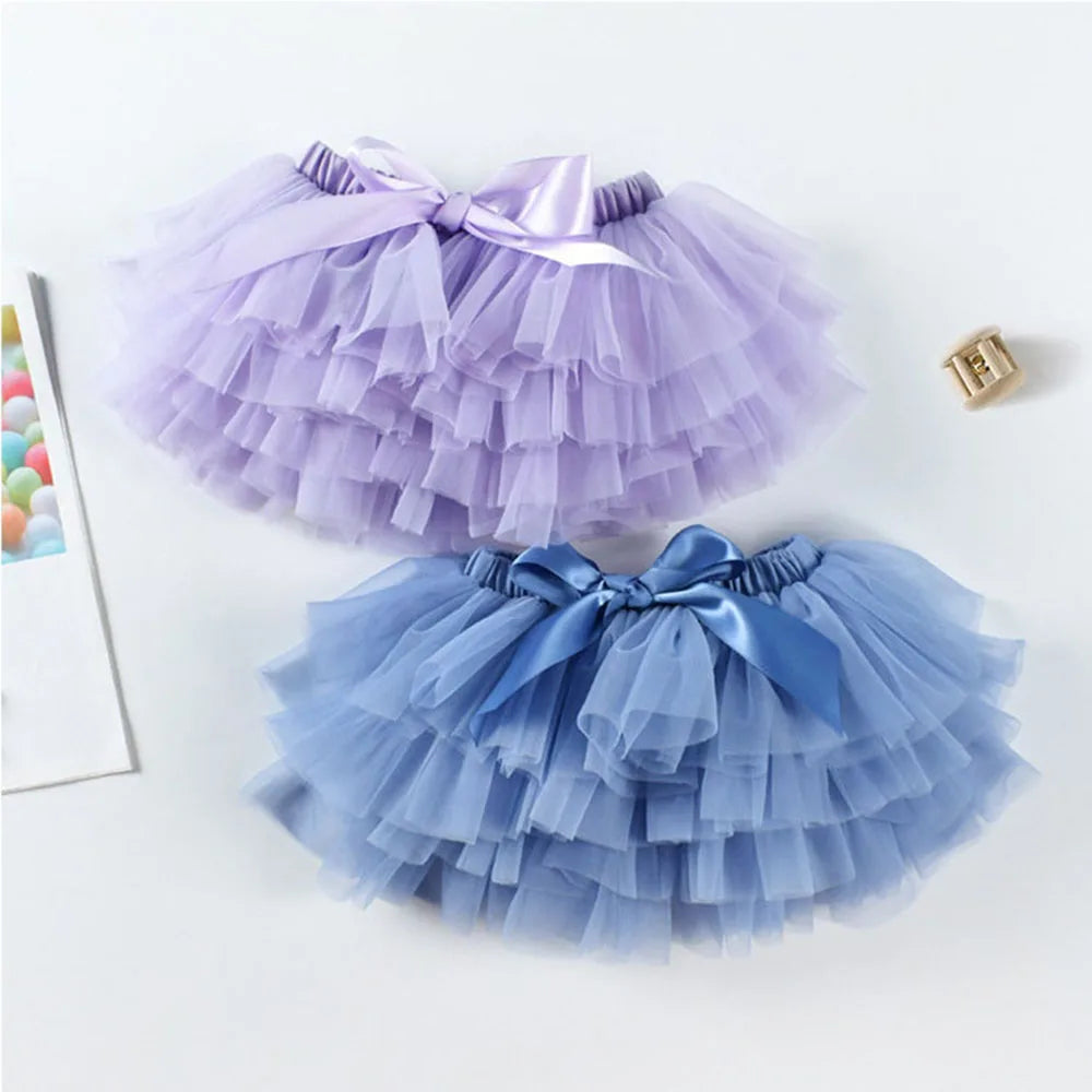 Rainbow Tulle Girls Tutu Skirt Princess Pettiskirt Baby Ballet Party Performance Clothes Newborn Photography Outfit for Kids
