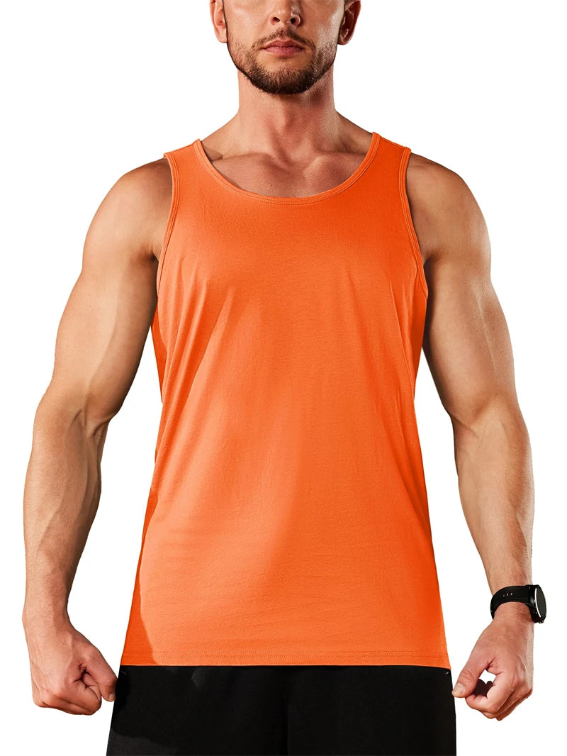 Simple Solid Color Tank Tops For Men Fashion Summer Sports Fitness 3D Printed Sleeveless Vest Loose Quick Dry Outdoor Gym Tees