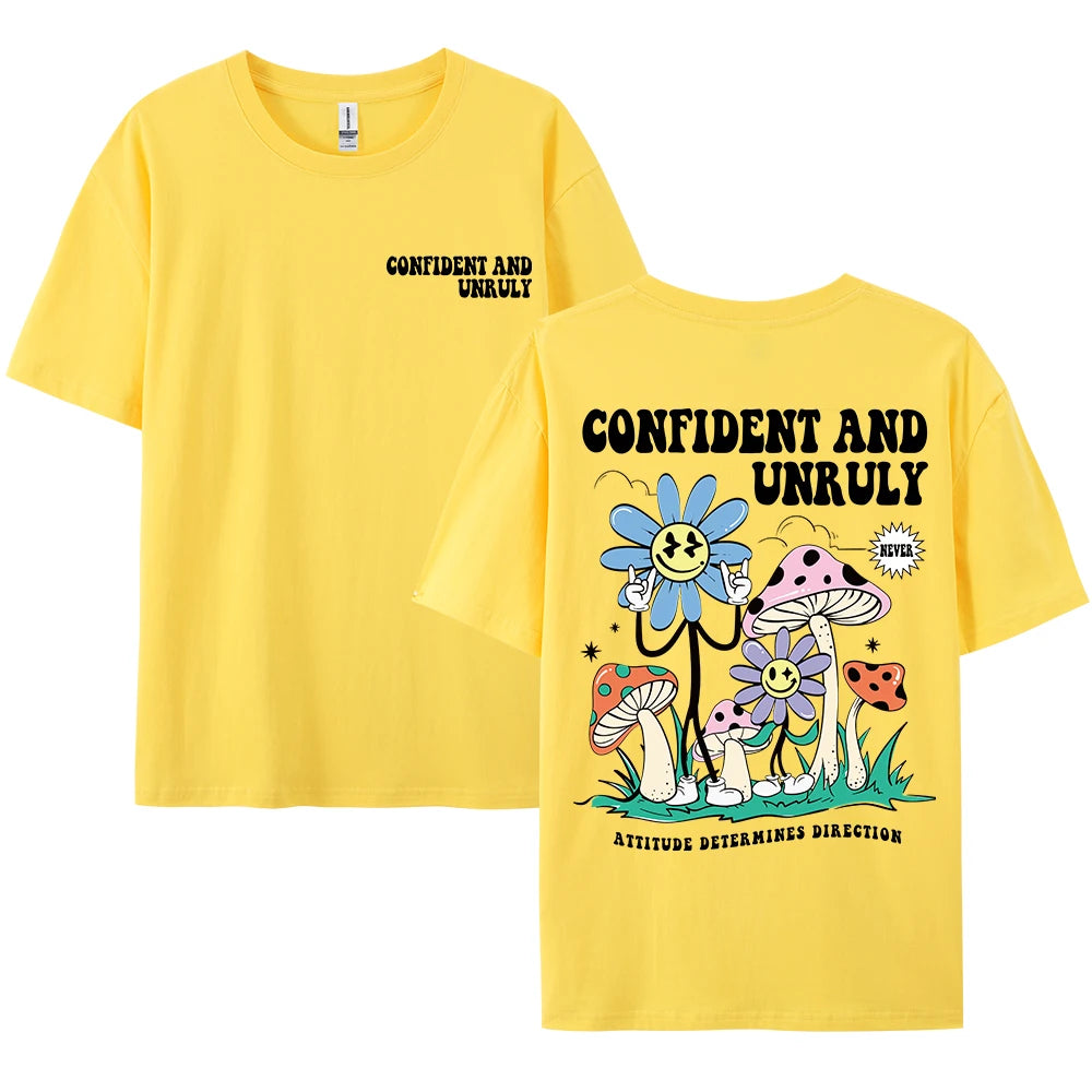 Mens Attitude T Shirt Confident Unruly Streetwear Cotton Short Sleeve Breathable Tee For Men