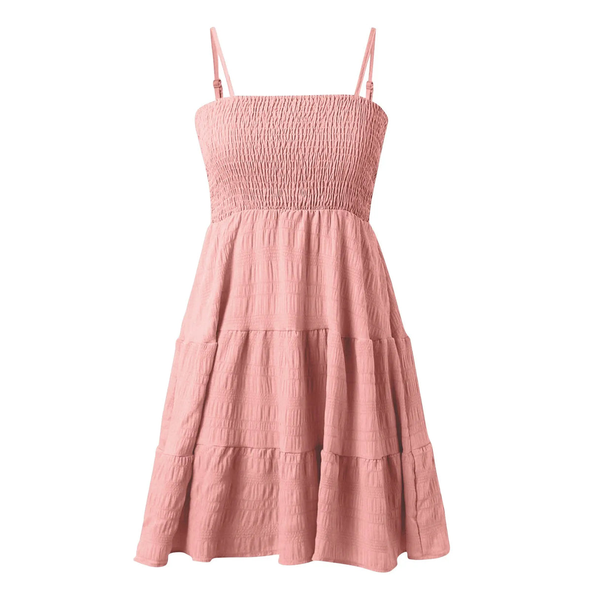 Bohemian Beach Sundress Women Sexy Sleeveless Backless Big Swing Mini Dress Solid Spaghetti Strap Ruffles Dresses Vestidos