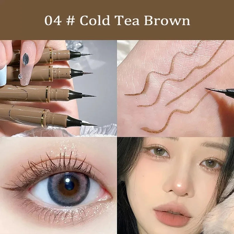 0.005mm Waterproof Liquid Eyeliner Matte Long Lasting Quick Dry Ultra-thin Eyeliner Lower Eyelash Pen Non Smudging Korean Makeup