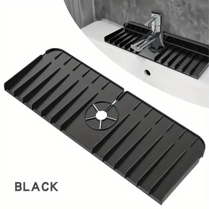 Tapete de silicona para grifos, soporte para jabón de platos y esponjas, alfombrilla de secado para encimera de cocina, protector contra salpicaduras para fregadero de cocina y baño, almohadilla de drenaje