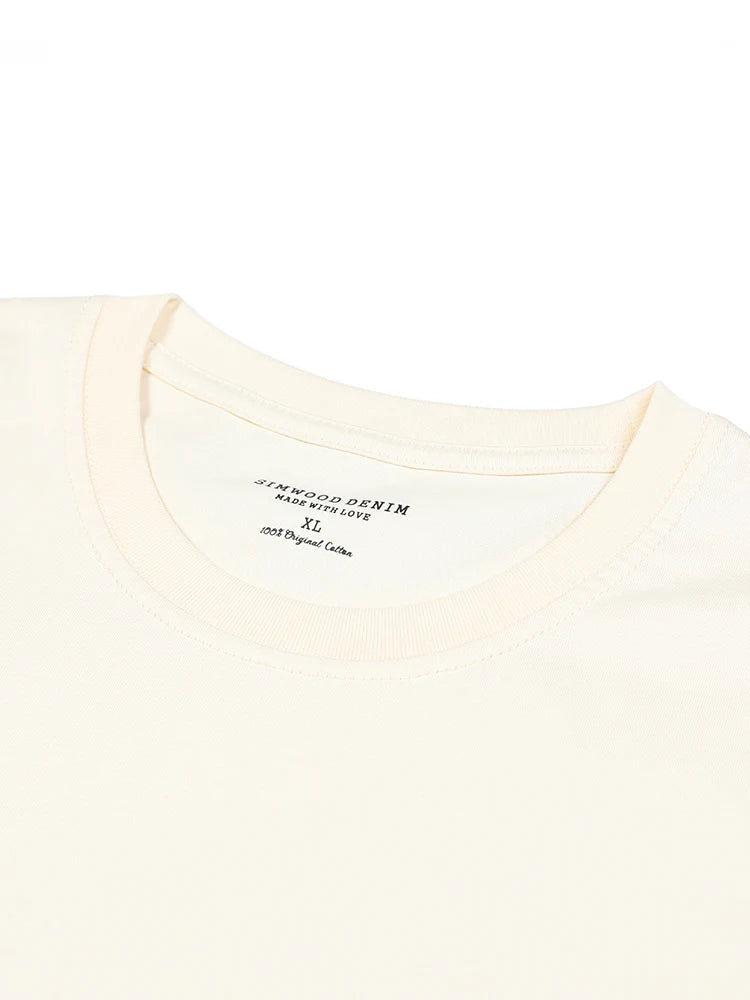 Simwood 2026 Summer New 180Gsm 100% Cotton White Solid T Shirt Men Causal O-Neck Basic T-Shirt Women'S High Quality Tops
