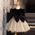Dreamy Vow J724 Glamorous Girl Dress Long Sleeved Feather Bowed for Kids Holiday Birthday Party Princess Knee Length Ball Gown