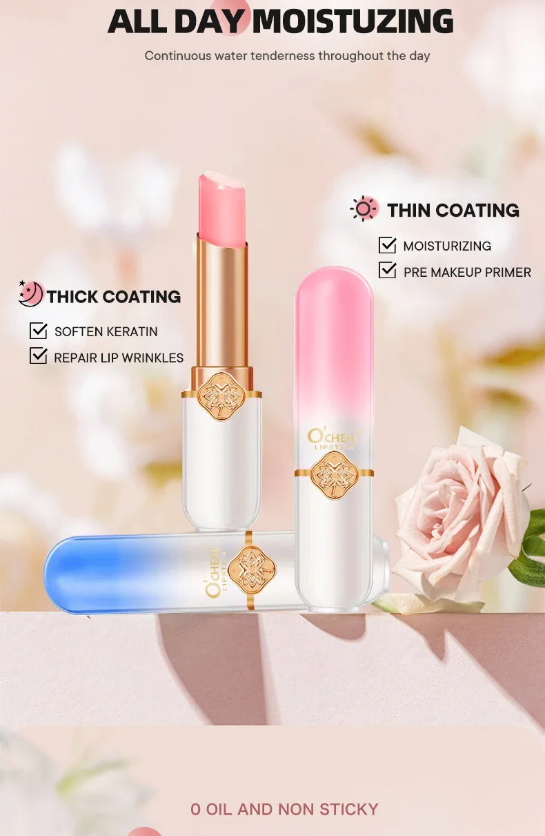 Twist Up Solid Lipstick Stick Moisturizing Pink Shine Glossy Long Lasting Smooth Lip Color Crayon Party Festival Daily Makeup