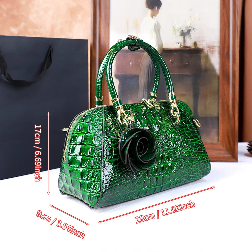 Crocodile Pattern High-End 2025 New Retro Fashion Handbag, Large-Capacity Texture, Single-Shoulder Crossbody Bag, Pillow Bag
