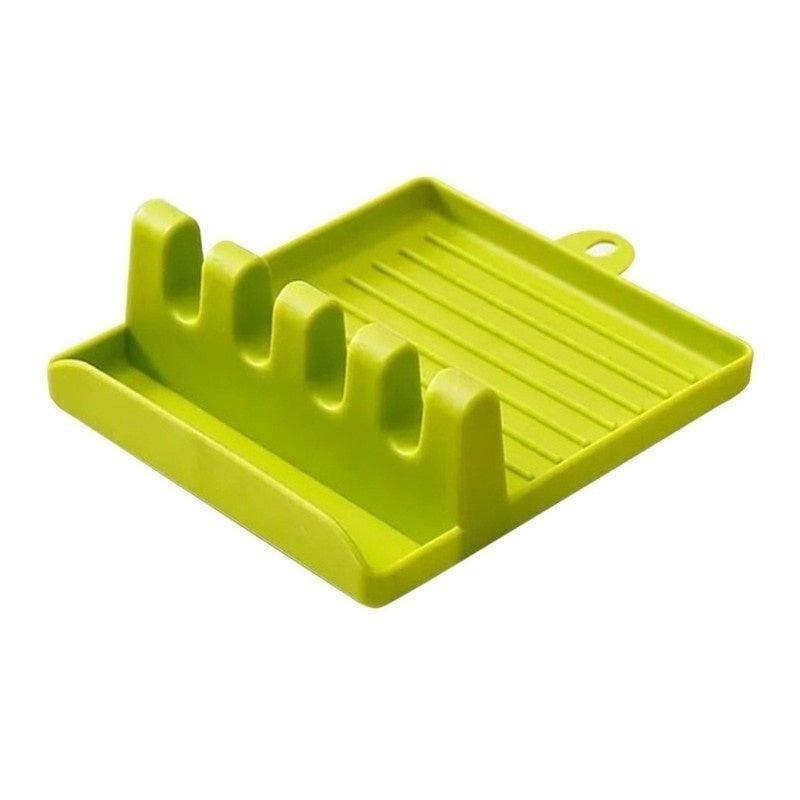Soporte de cucharas de cocina, estante organizador de tenedores y espátulas de plástico, soporte antideslizante para palillos y cucharas