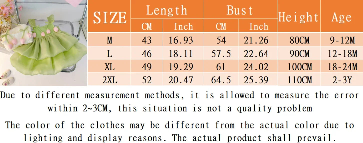 Summer New Tulip Pattern Solid Color Halter Puffy Girl Kid's Dress Cute Casual Princess Dress For Baby Girl ( 0-2 Years Old)