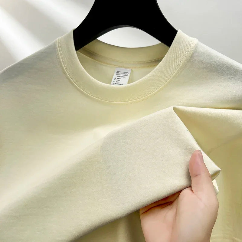 Men's 100% Cotton Short Sleeve T-Shirt - Casual Breathable O-Neck