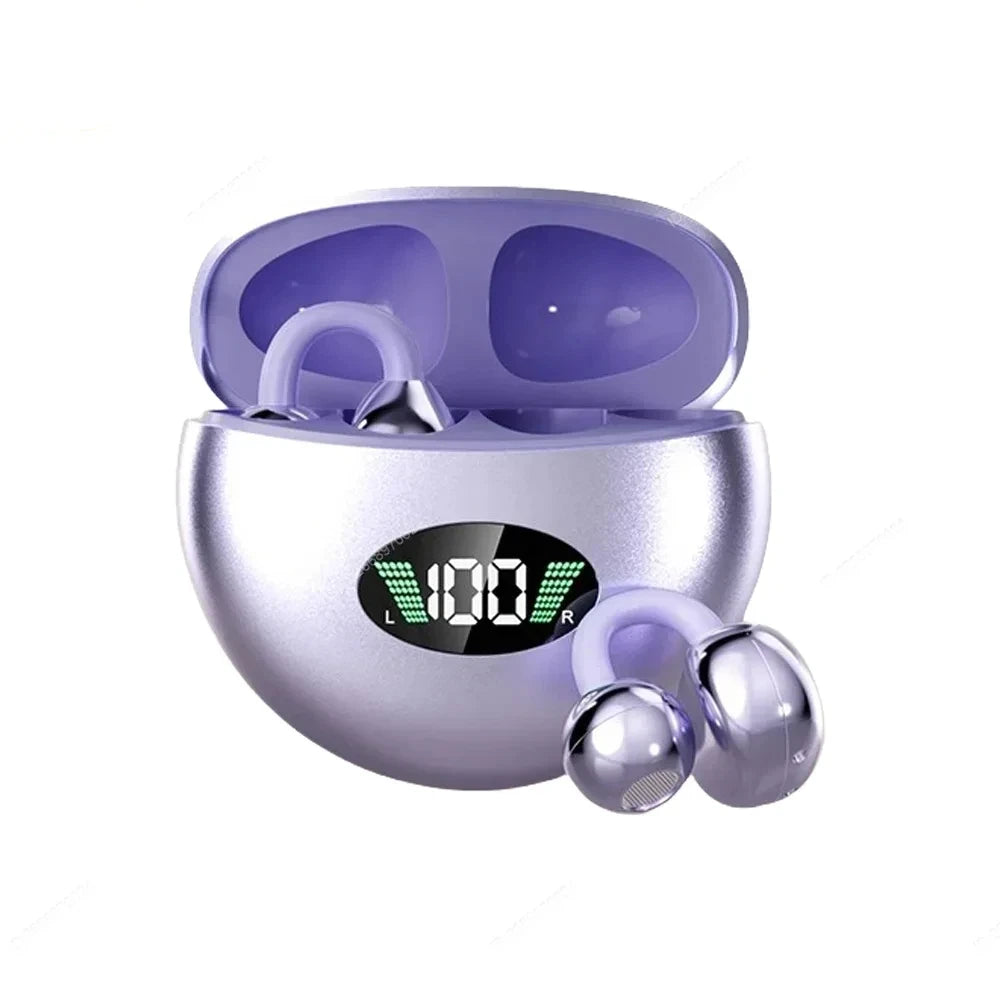 Ariettie Q71 Wireless Bluetooth Clip-On Earphones - Metal LED Display