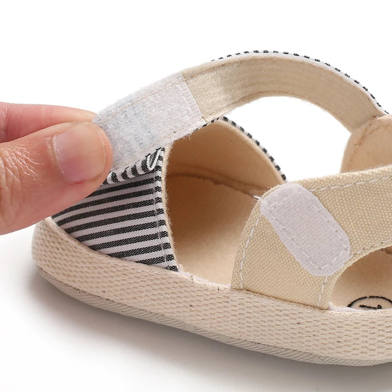 Summer Girl Baby Casual Sandals Soft Sole Comfortable Lightweight Walking Shoes Bow Canvas Baby Shoes