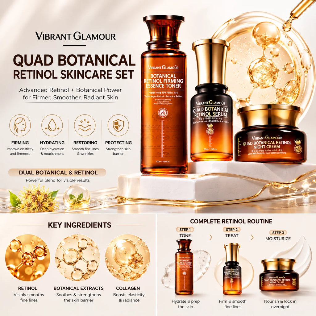 VIBRANT GLAMOUR 2.0 Retinol Toner 3.0 Retinol Serum 3.0 Retinol Cream Anti-Aging Moisturising