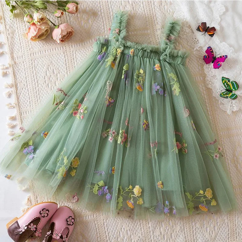 Girls' Floral Tulle Baby Dress