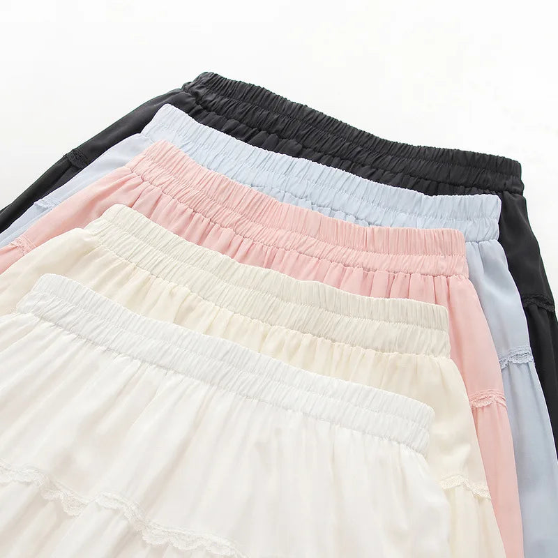 New 2026 Summer Women Cotton Skirt, Elastic Waist Ruffles Patchwork, Mori Girl Fashion Sweet OL Chic Loose Cake Skirt B63026CC