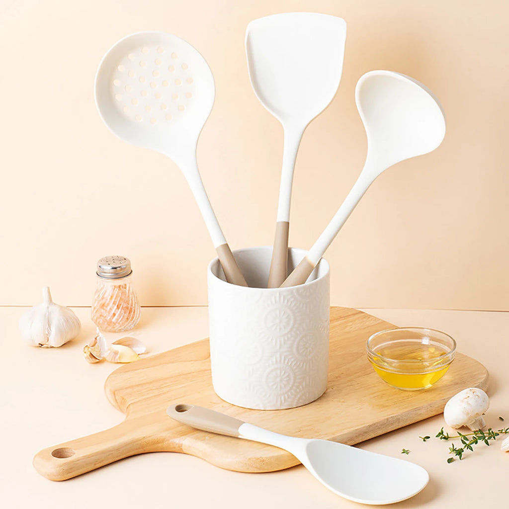 4pcs Silicone Kitchenware Utensils Set Pot Shovel Leaky Spoon Soup Spoon Ladle Cooking Set Party Home Kitchen Tools
