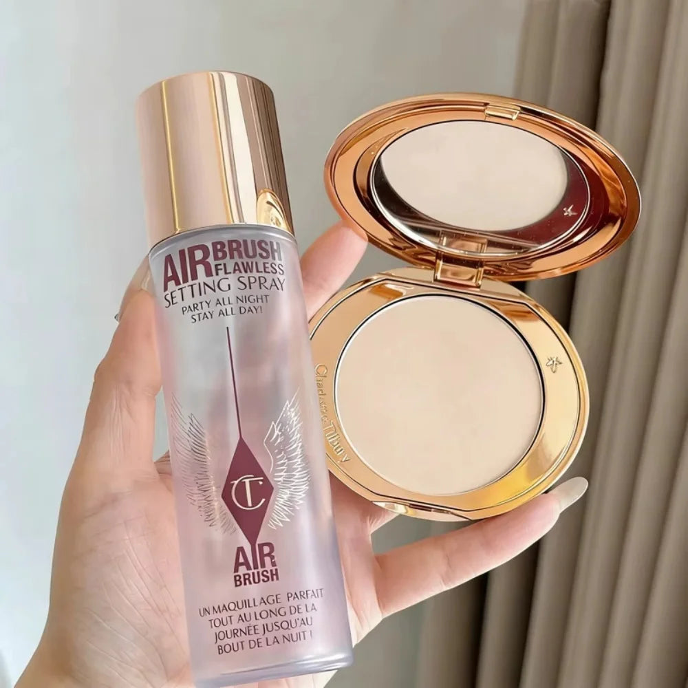 Charlotte Tilbury Lip Balm Facial Setting Powder Delicate Texture Flawless Liquid Foundation Cosmetics Moisturize Setting Spray