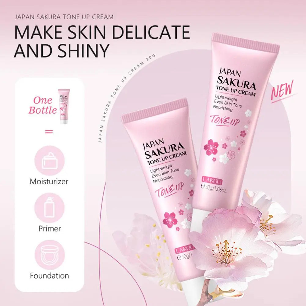 Facial Moisturizer Tone-up Cream,Sakura Essence Glow Moisturizer Cream 1.06 Fl OZ Hydrating Smooth Dry Skin Nourishing Skin Care