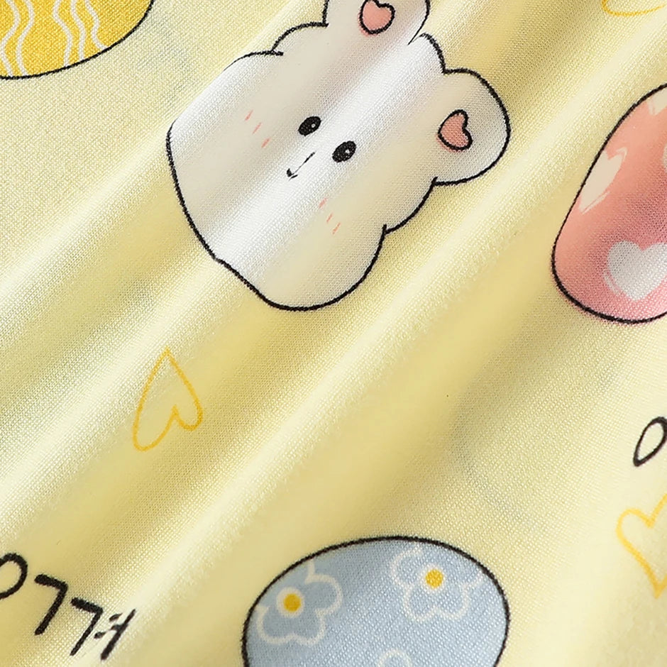 2/4-piece Summer And Autumn Children's Cute Cartoon Print Set For Boys And Girls Comfortable And Versatile Short Sleeved Shorts