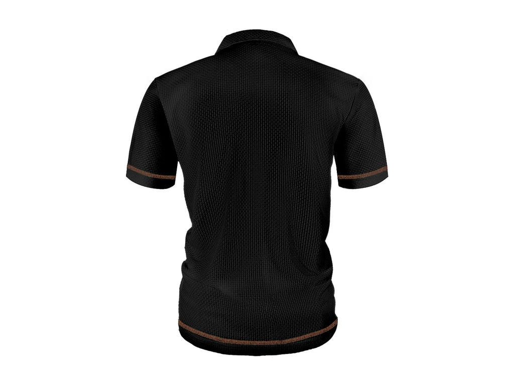 Summer ice silk lapel men's short-sleeved T-shirt men's clothing top