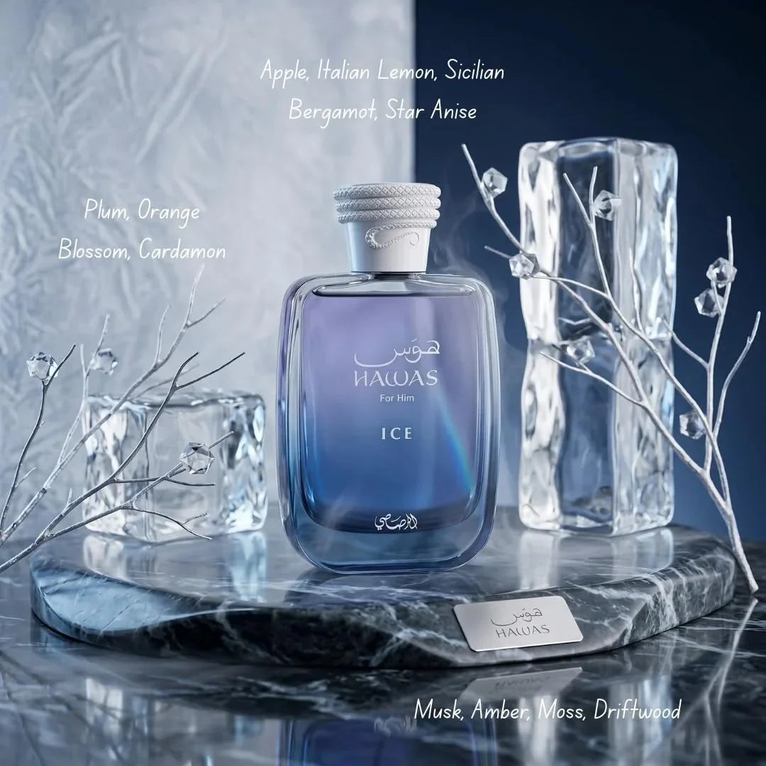Al Haramain Hawas Ice Eau De Parfum for Unisex, 100ml