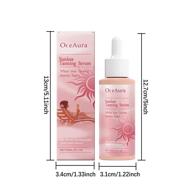Self Tanning Drops Natural Herbal Enhance Skin Melanin Liquid Bronzer Tanner Body Face Prevent Sunburn Sunless Tanning Products